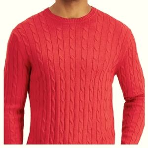 Uniclo Cable-knit Crewneck Red Sweater